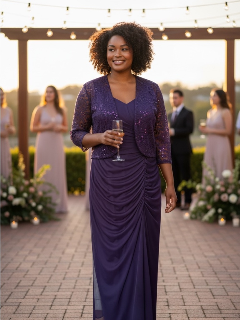 Alex Evenings Purple Mother of Bride Occasion Women's Wedding jacket dress 16w